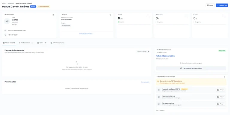 Software historia clínica para fisioterapia